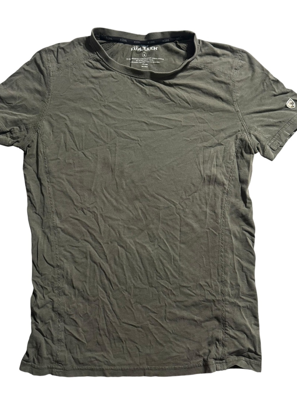KUHL KÜHLTOUCH Men's Small S Olive Green Short Sleeve Performance T-Shirt